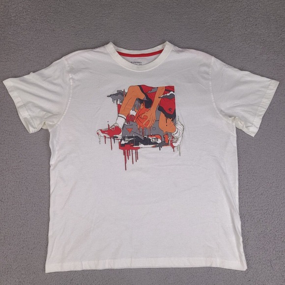 And1 T-Shirt Mens XXL White Basketball Crossover Dribble Melting‎ - Picture 1 of 16